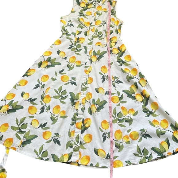 Chetta B 1950s Inspired Lemon Print Button Down Dress sz 6 - Picture 11 of 13